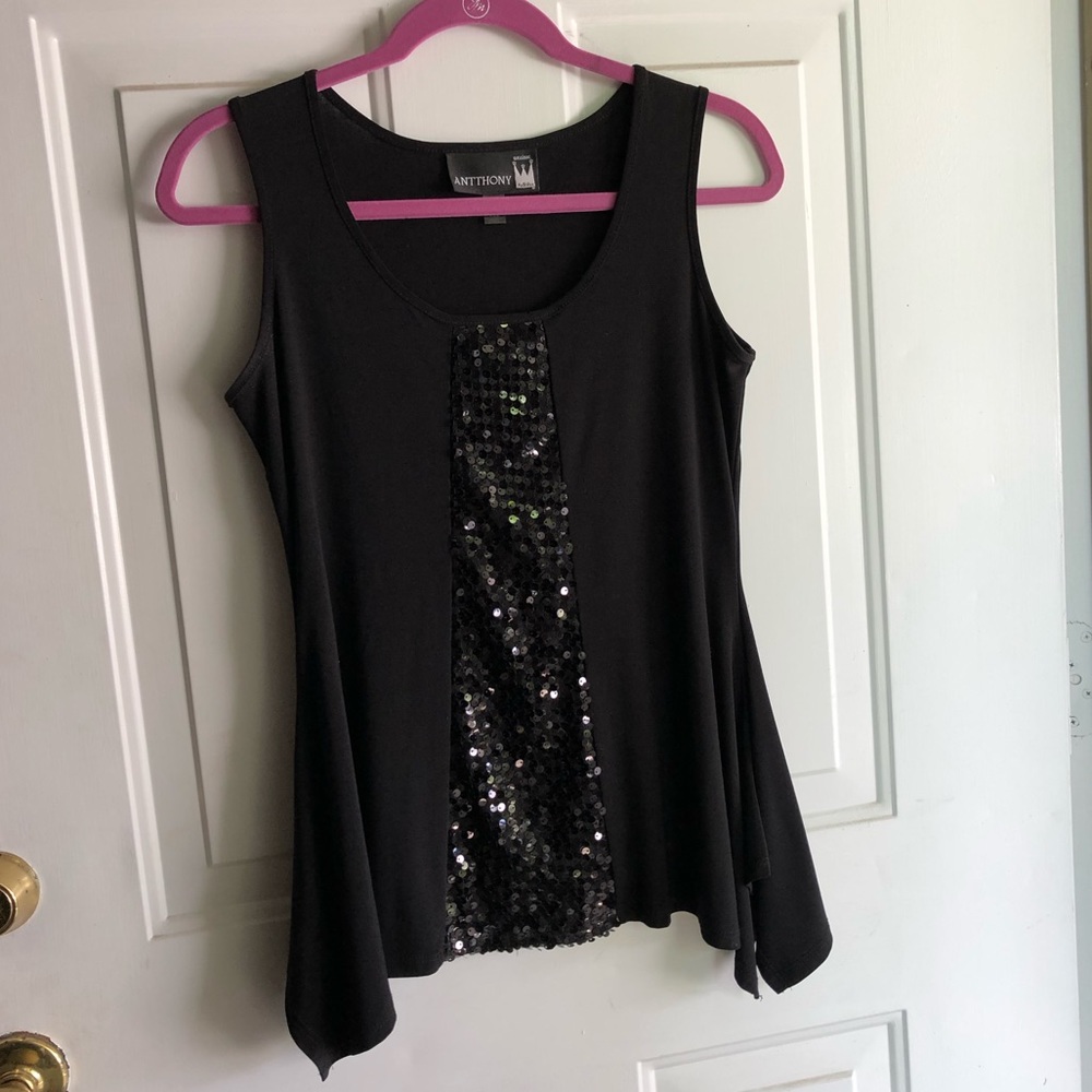 Antthony brand black tank w sequin detailing